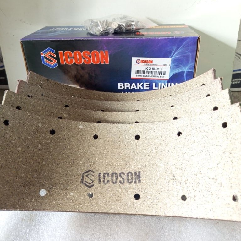 BRAKE LINING (DAUN KAMPAS REM) + RIVET MITSUBISHI PS135 ICOSON