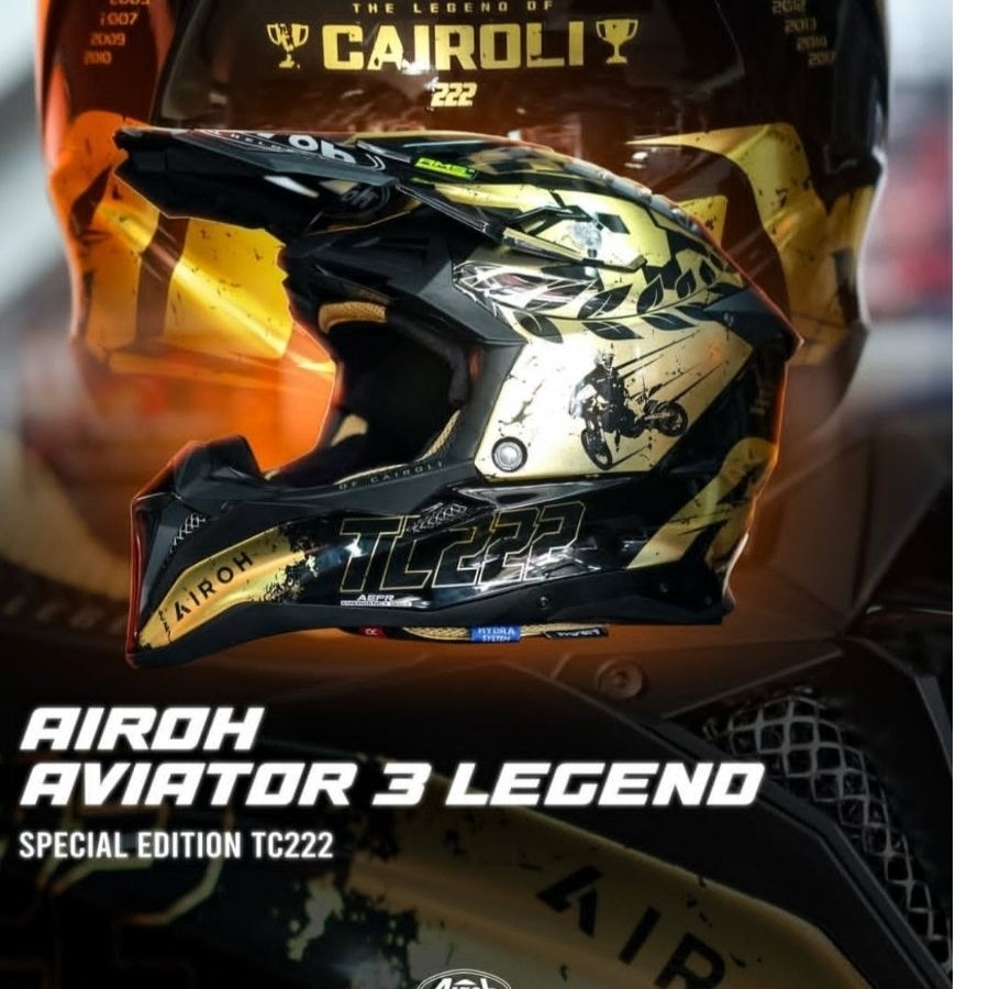 helm airoh aviator 3 legend special edition tc222 antonio cairoli