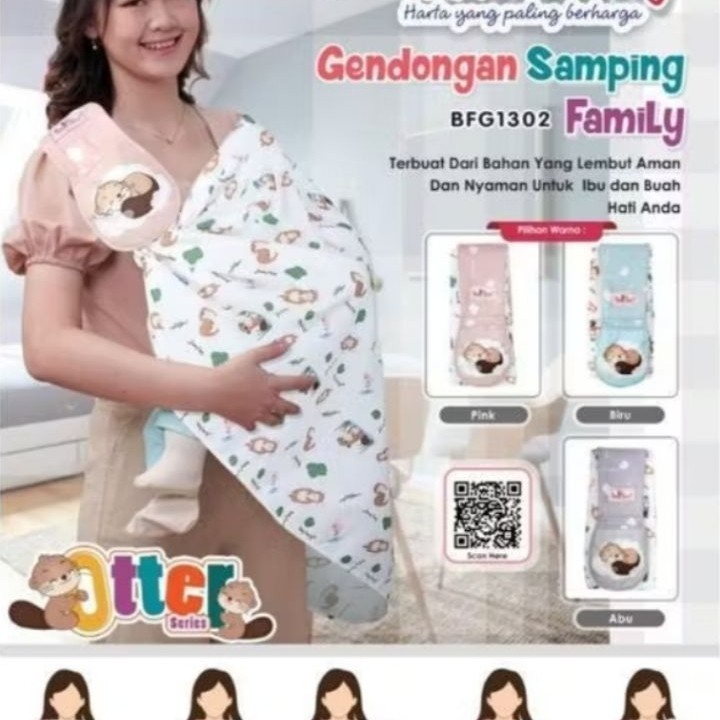 baby family gendongan samping otter series