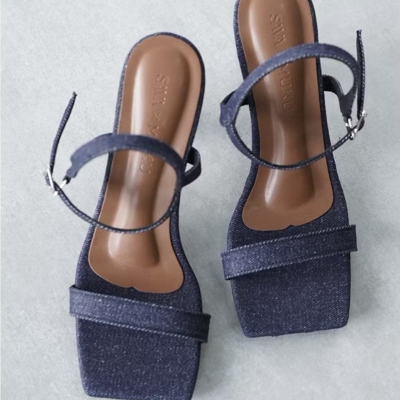 Heels Ankle Strap By Sava X Muku Denim Preloved