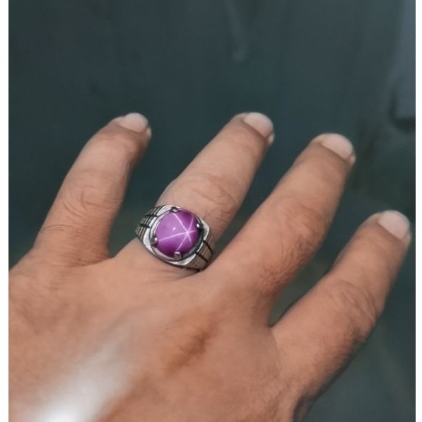Star Ruby Purple Pink Burma Ring Perak