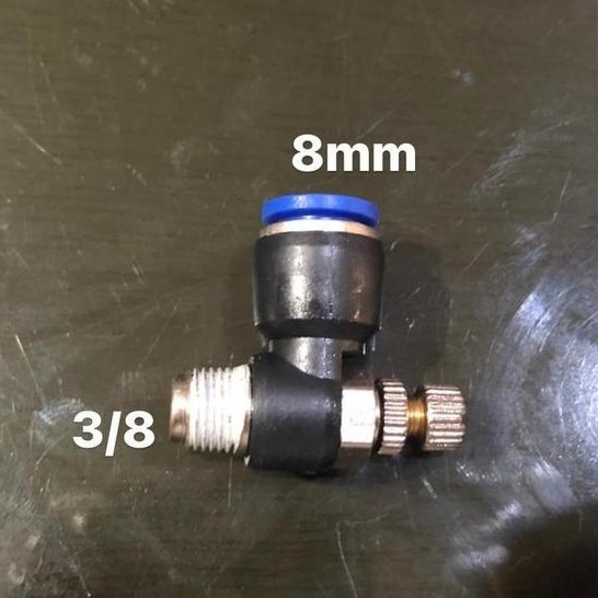 Fitting Pneumatic / Speed Control 8 - 3/8 / Nepel Pneumatic Murah