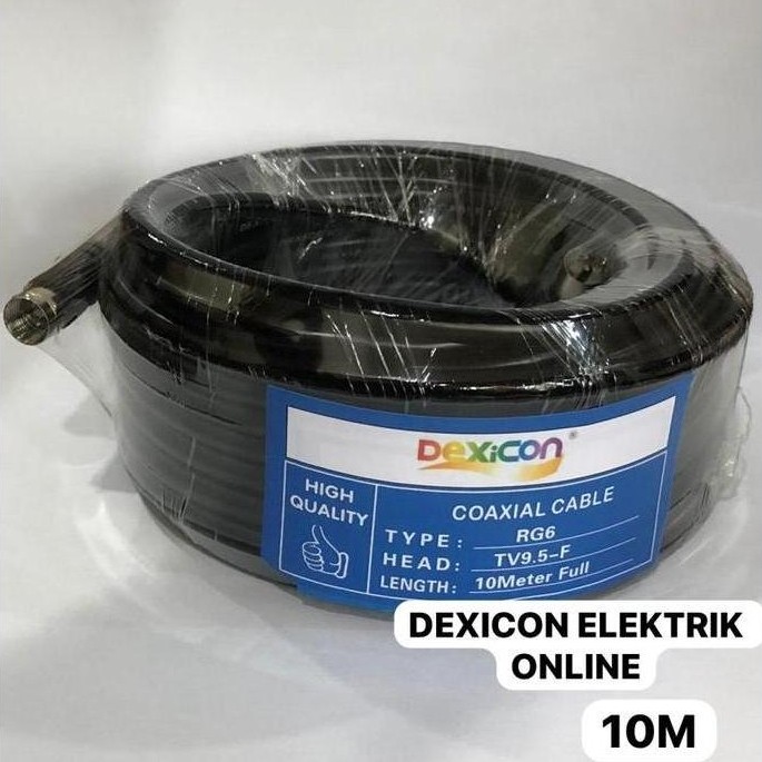 KABEL ANTENA RG6 / Merk Dexicon/ 10 Meter 15 Meter 20 Meter