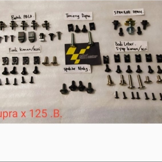 Baut Baud Full Set Full Body Bodi Supra X 125 Lama Old