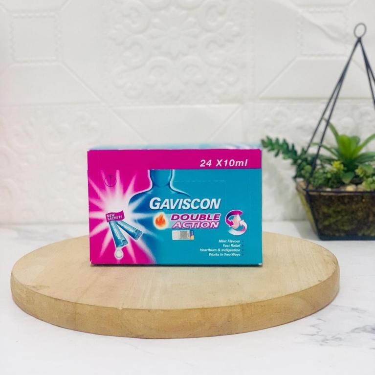 Gaviscon Double Action 24 Sachet 10ml Mint Rasa, Obat Cegah Asam Lambung