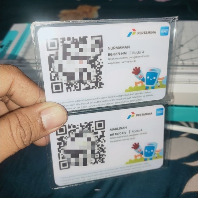 Cetak Barcode SUBSIDI PERTAMINA +Plastik Pelindung
