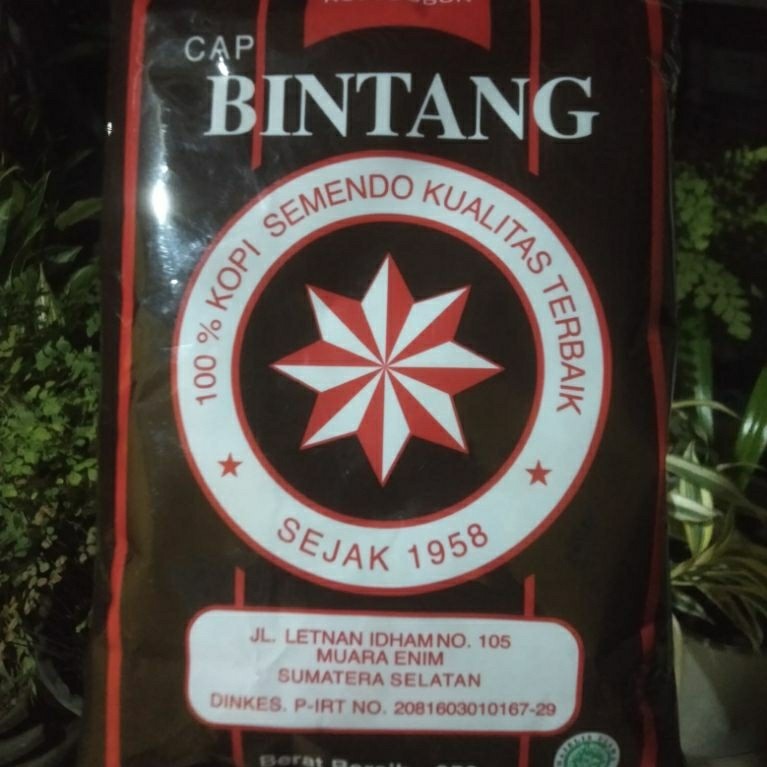 Kopi Bubuk Cap Bintang Asli Semendo Kemasan 250 Gram Untuk Takaran 40 Gelas
