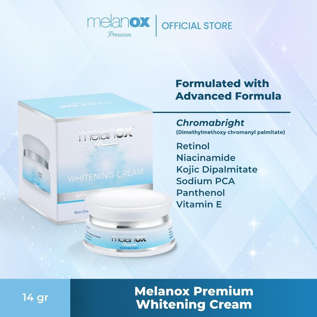 Melanox Premium Whitening Cream 14gr Cream Pemutih Wajah Mengandung Niacinamide Pathenol Retinol Men
