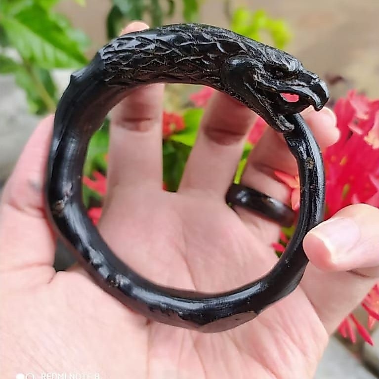 Gelang Akar Bahar Ukir Burung Elang