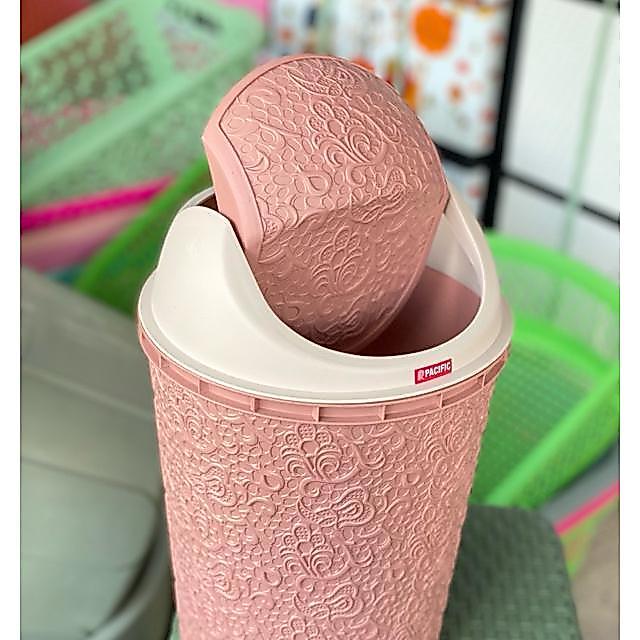 Bak Sampah Pakai Tutup Pasific // Bak Sampah Warna Cantik // Bak Sampah Bulat Pakai Tutup