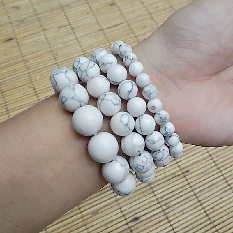 Gelang Howlite Stone / Pirus Putih 12mm 10mm 8mm 6mm