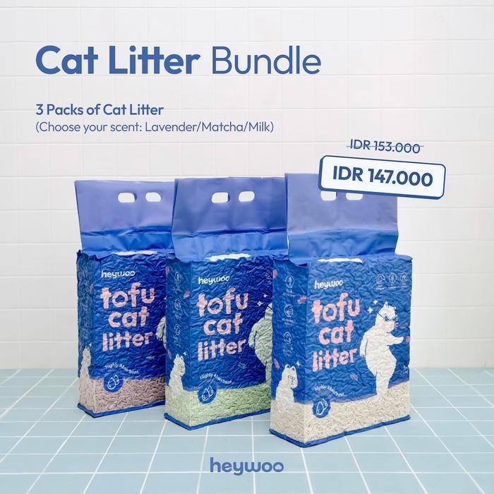 Heywoo Tofu Cat Litter Bundle - 3 packs Tofu Cat Litter