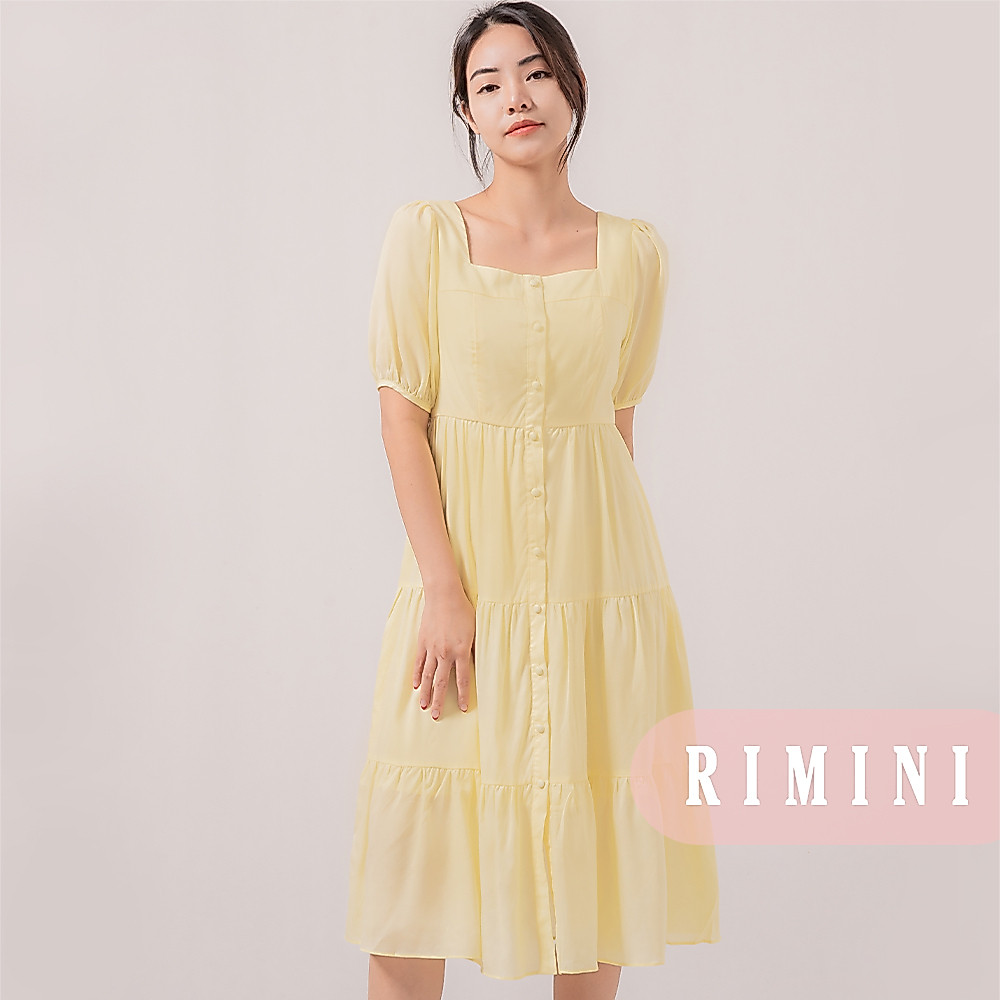 RIMINI - Dress Wanita Dinner Vintage Busui Lengan Pendek Jumbo - Zoeva Dress -  85665