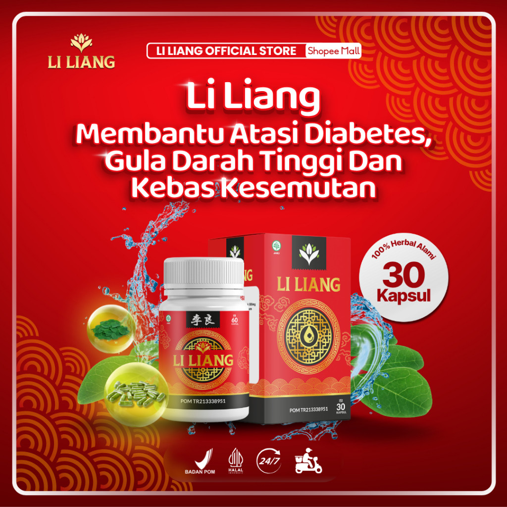LI LIANG - Obat Herbal Cina Ampuh Mengobati Diabetes Kencing Manis Stamina Vitalitas Isi 30 Kapsul