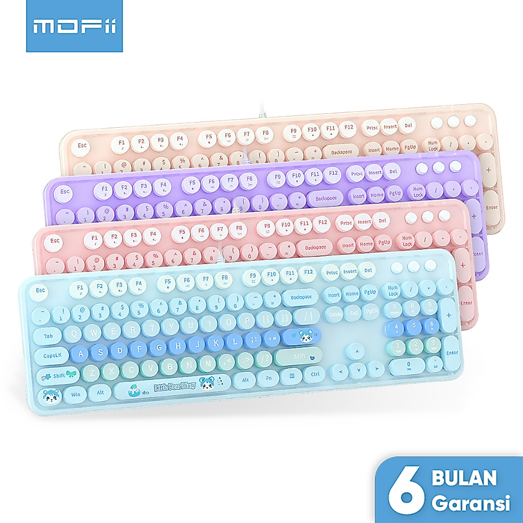MOFii Wired Keyboard Untuk Windows Mac Sweet Bear