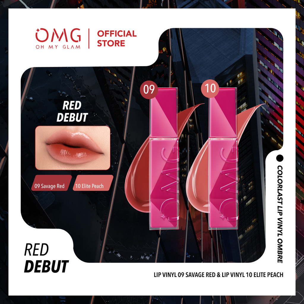 [CREATOR'S PICK] OMG OH MY GLAM Paket Ombre 2 Shade Lip Vinyl 2.5 g - Transferproof Gloss - Longlast