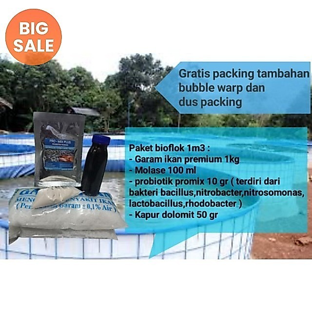 Paket kolam bioflok 1 m3 / paket lengkap bioflok / bioflok / kolam bioflok / probiotik / probiotik b