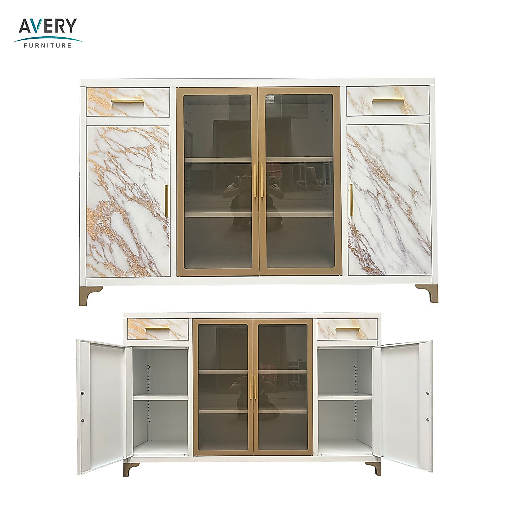 Avery -  HST-4P - Buffet Consul 4 Pintu Besi / Meja TV / Meja Multifungsi