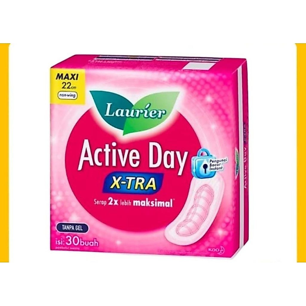 LAURIER ACTIVE DAY SUPER MAXI NON WING ACTIVE DAY PEMBALUT / LAURIER PEMBALUT SIANG