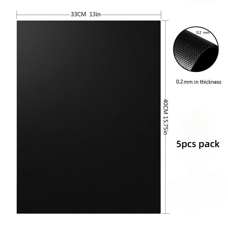 5 pcs Grill Mats Grill Mats Non Stick, BBQ Outdoor Grill & Baking Mats - Reusable, Easy to Clean Bar