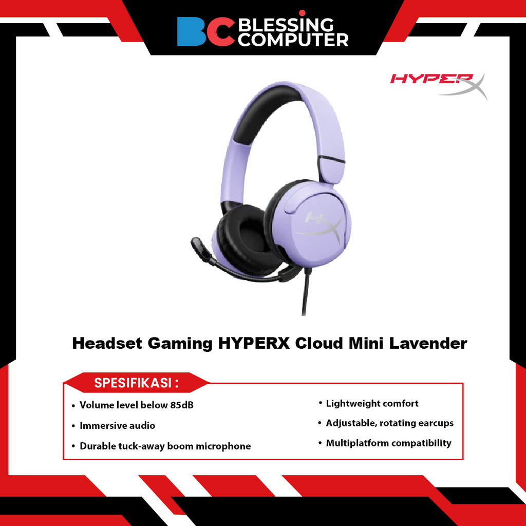 Headset Gaming HYPERX Cloud Mini Lavender