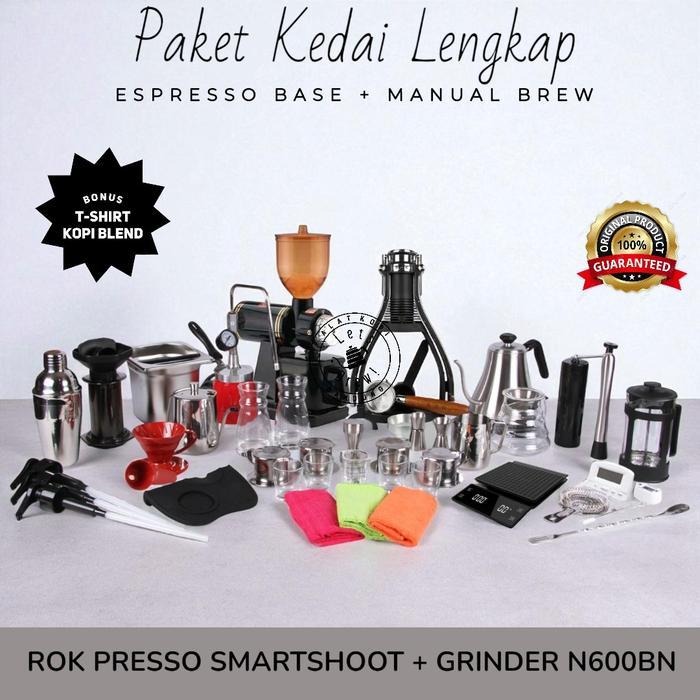 PAKET KEDAI KOPI LENGKAP - ROK PRESSO SMARTSHOOT + GRINDER - N600BN
