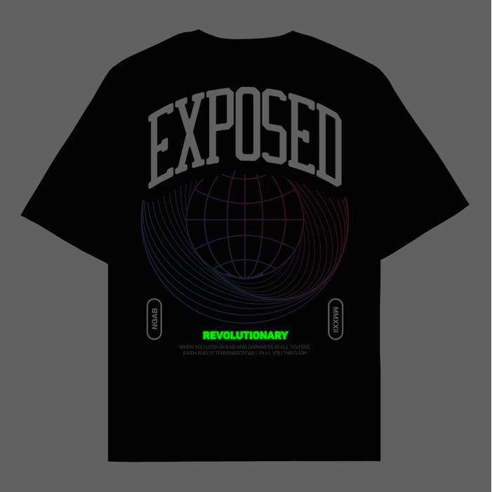 (Gratis Stiker) Ngab Kaos Baju Distro Exposed Glow In The Dark NB181 Unisex Pria Wanita Cotton Combe