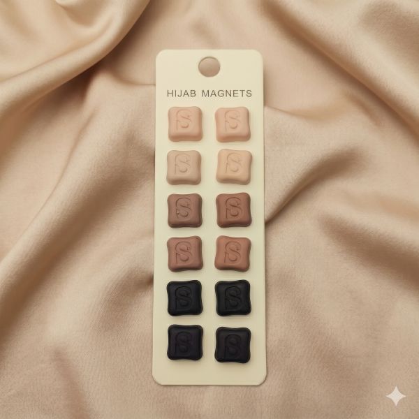 Pin Magnet Bros Hijab Motif Huruf Premium Doff Aksesoris Jilbab