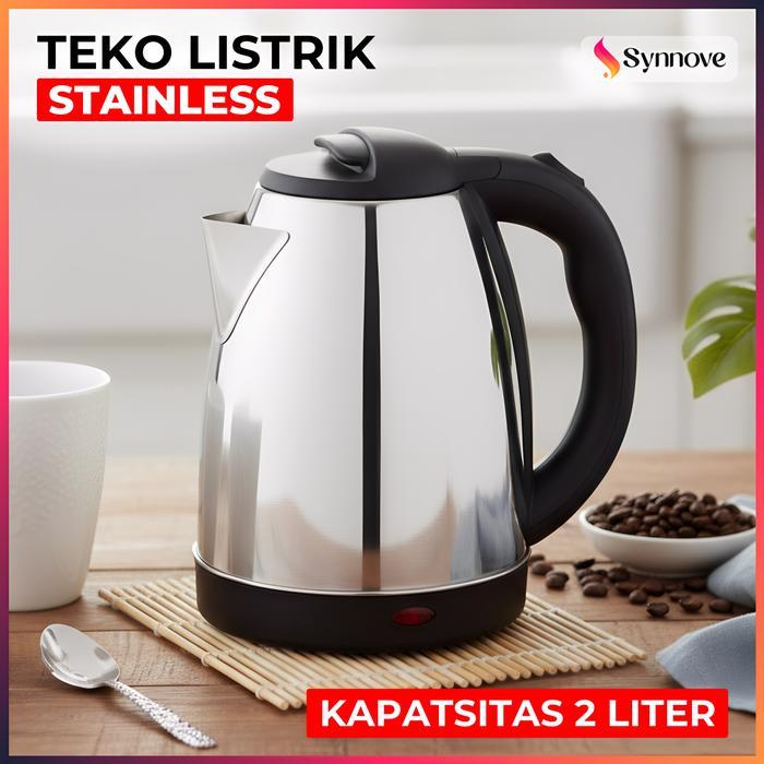 Teko Listrik Stainless Steel Pemanas Air Listrik Portable Termos Ketel Kettle Listrik Kopi