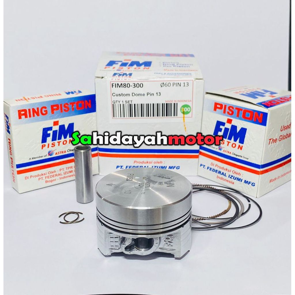 Piston Seher Set FIM Custom Dome Mentah Pin 13 57 | 57.5 | 58 | 58.5 | 59 | 59.5 | 60 mm Boreup Jupi