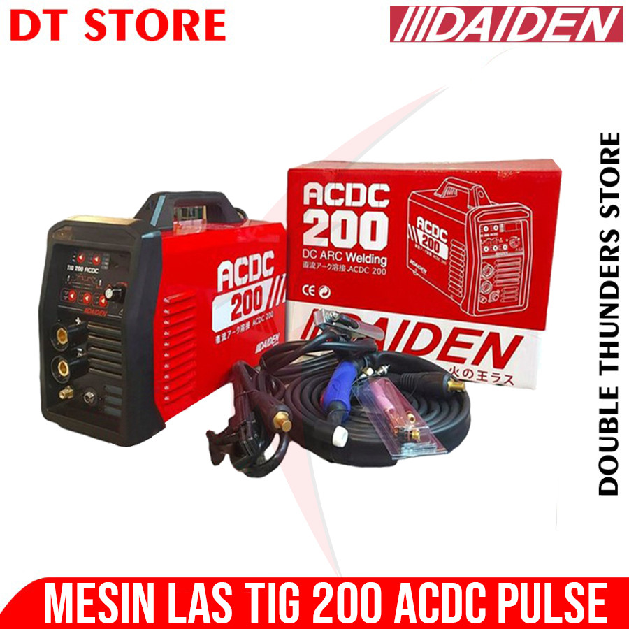 Daiden TIG 200 ACDC Pulse Mesin Travo Las Argon Stainless Aluminium Welding Inverter AC/DC Tigi 200A