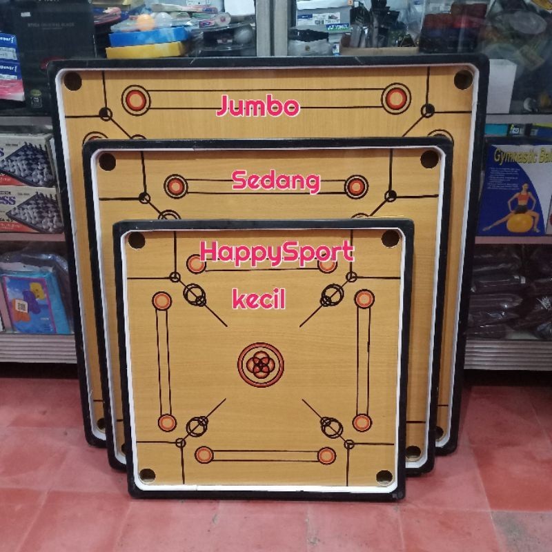 KAYDEN STORE PAPAN KARAMBOL KECIL SEDANG JUMBO 90x90CM FREE BIJI DAN CRISTAL