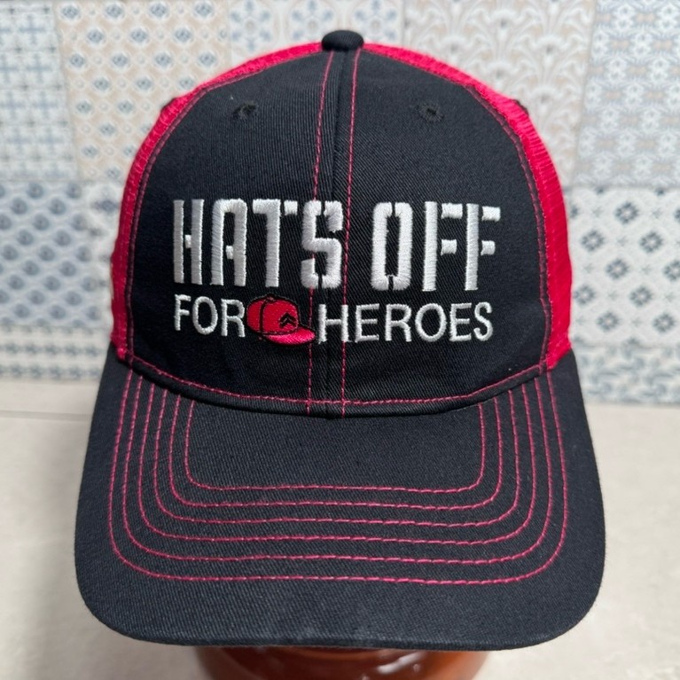 Topi Second Brand Branded Trucker Pink Hats Off For Heroes By MLB Original Full Tag