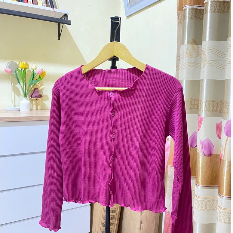 [PRELOVED] Cardigan cewe | cardi wafl | ld 100 cm Pj 50cm - preloved skincare, make up & bodycare Ri
