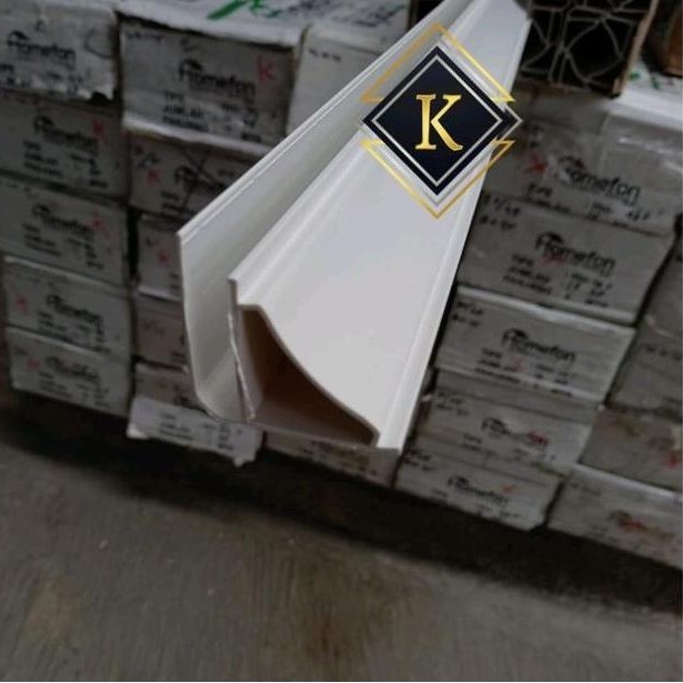 LIS LIST PLAFON PVC 6 CM PROFIL PREMIUM PUTIH POLOS PANJANG 4 METER PLAVON