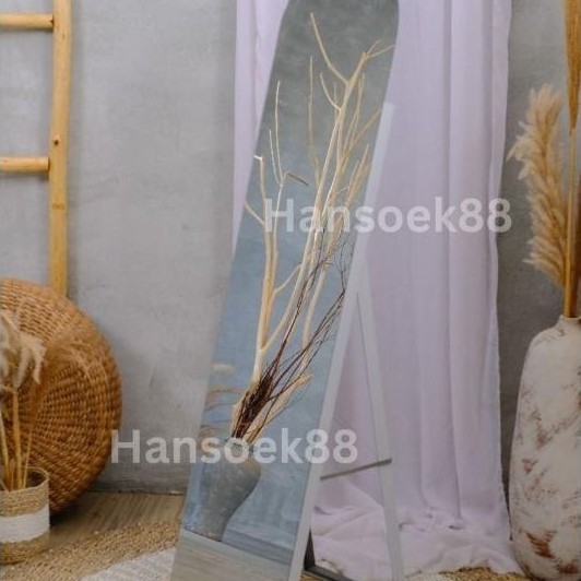 Kaca Cermin Standing Frameless Ovale Cermin Berdiri Rounded Standing Mirror Full Body Frameless Kaca