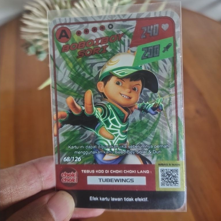 Kartu Boboiboy Sori V1 68/126 | Harga hanya 1 lembar kartu | Asli Choki-choki | Free Kartu Basic Ran