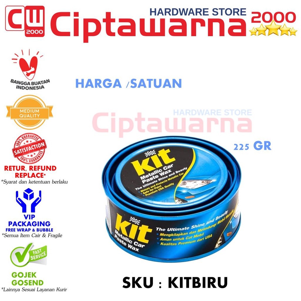 Kit Metallic Car Paste Wax - Kit Biru Palembang - CWTT