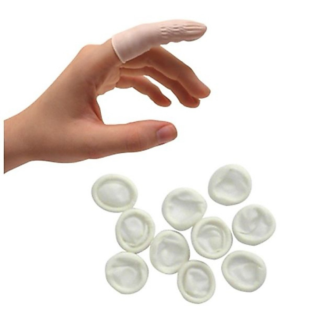 Sarung jari tangan latex finger cot sarung tangan latex jari pelindung jari finger coat kondom jari 