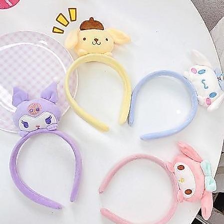 Byxt- Bando Boneka Cartoon Headband Purple Monster Dog Pacha Pink Bunny Halus Lembut