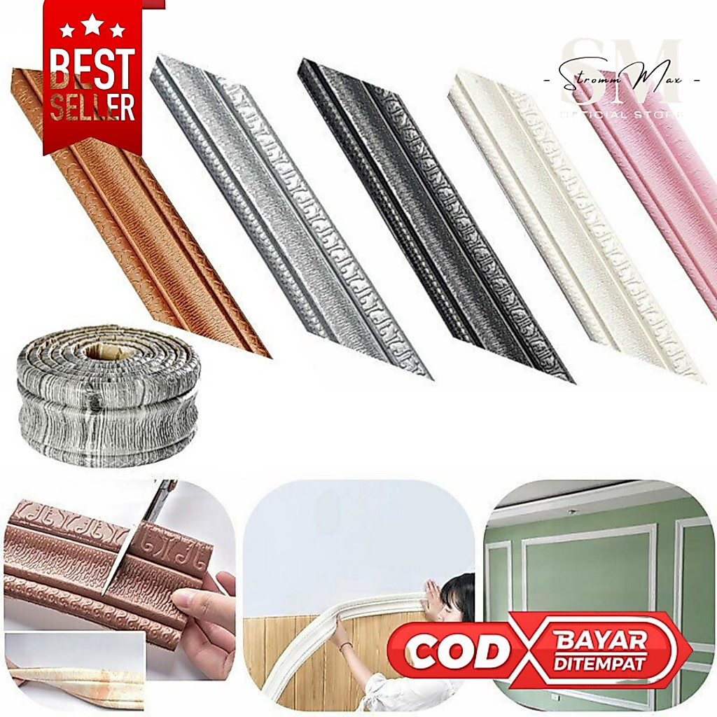 Wall Border List 8cm x115cm - 8cmx230cm / Wallborder Foam 3D / Walpaper List Foam Stiker Dinding / L