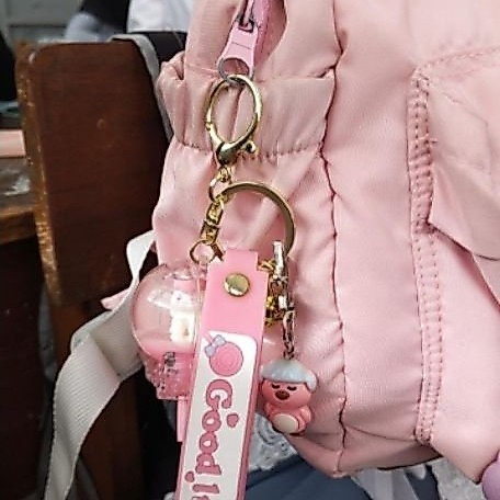 pink good luck charm keychain