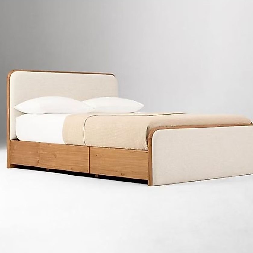 Dipan Tempat Tidur Minimalis Kayu Jati dilengkapi Laci Samping