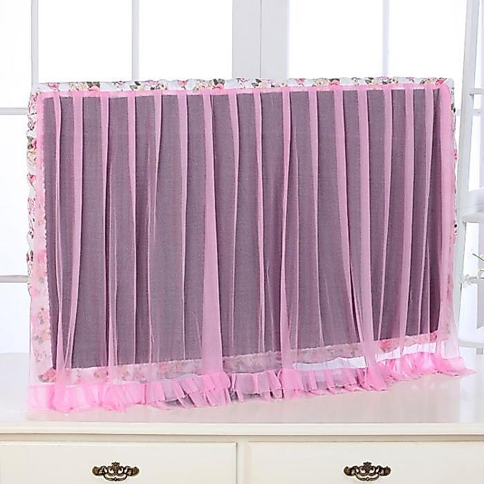 32"-48" Sarung Penutup TV LED Renda Anti Debu Cover TV Bahan Kain Lembut Elastis