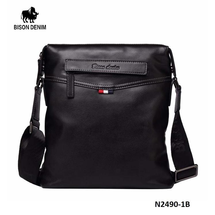 PROMO  Tas Selempang Pria Kulit Sapi Asli Bison Denim Original (BISON-2490))