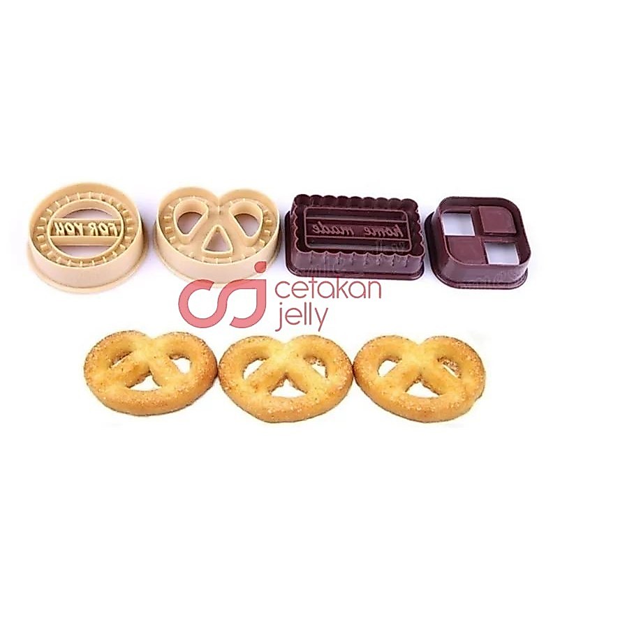 CJ Cetakan Kue Kering Lebaran Idul Fitri Biskuit Butter Cookies Pretzel 4 Model Cutter