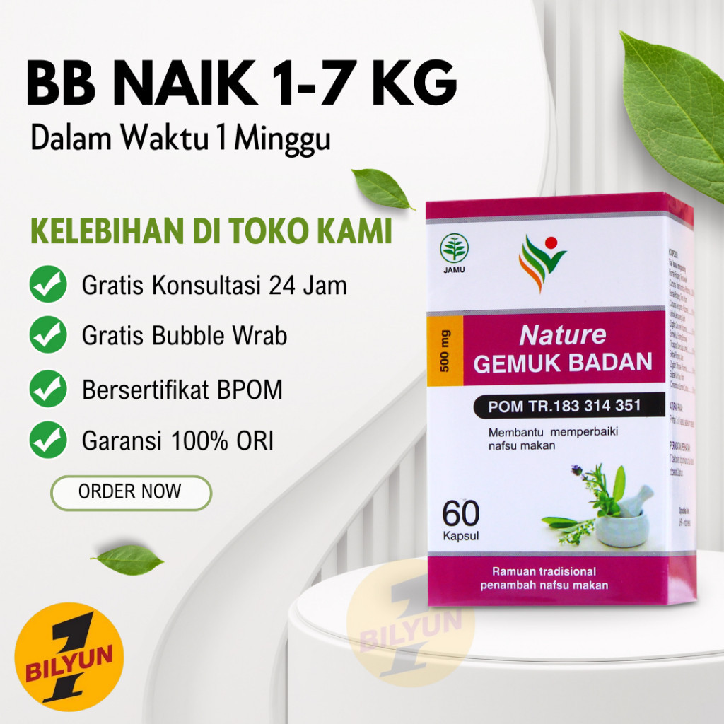 TERPERCAYA NATURE GEMUK BADAN Obat Penggemuk Badan Naik Dalam Seminggu Permanen Tanpa Efek Samping #