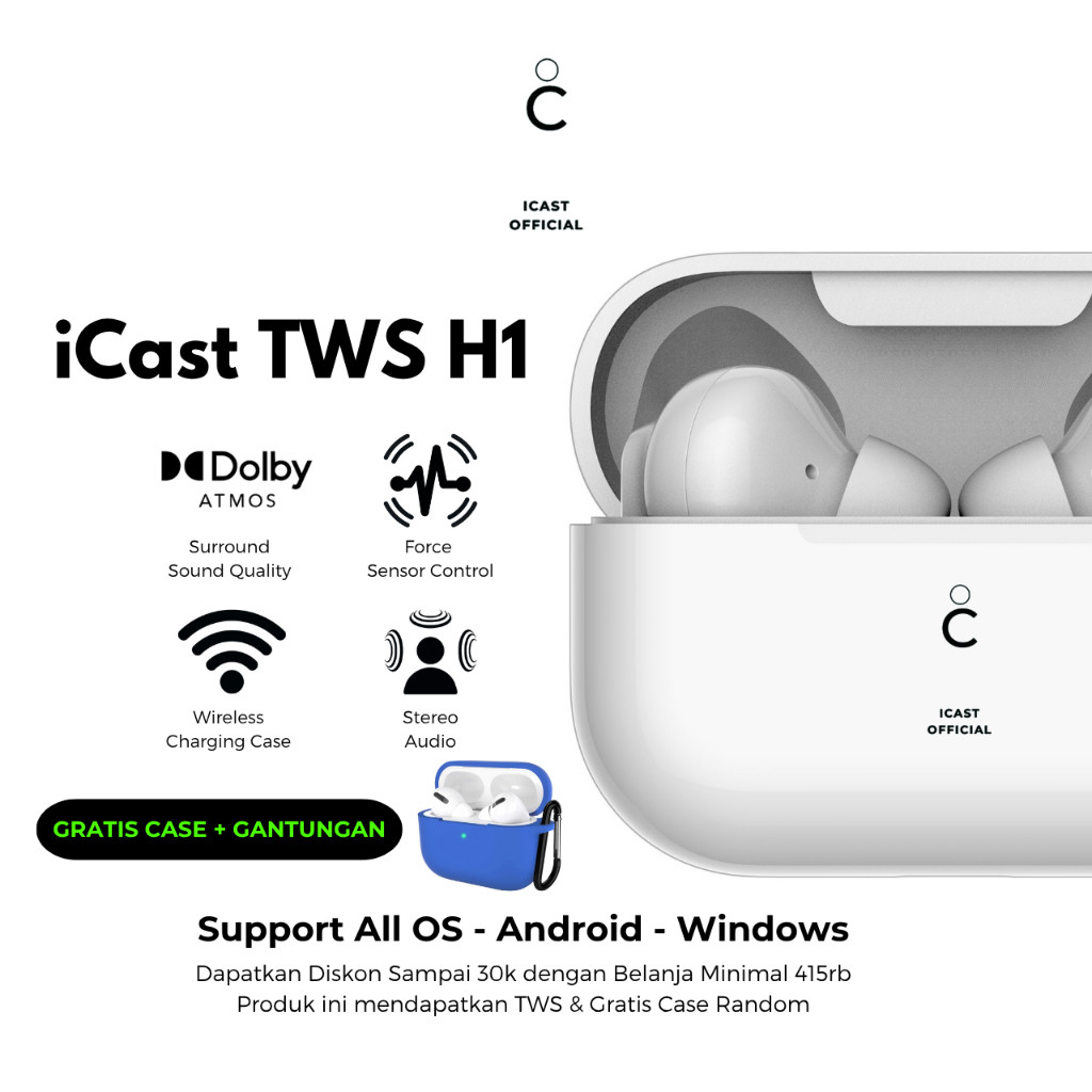 NVI- iCast TWS Pro H1 Edition Final Upgrade Wireless Charging [Pop Up + Serial Detected] By iCast