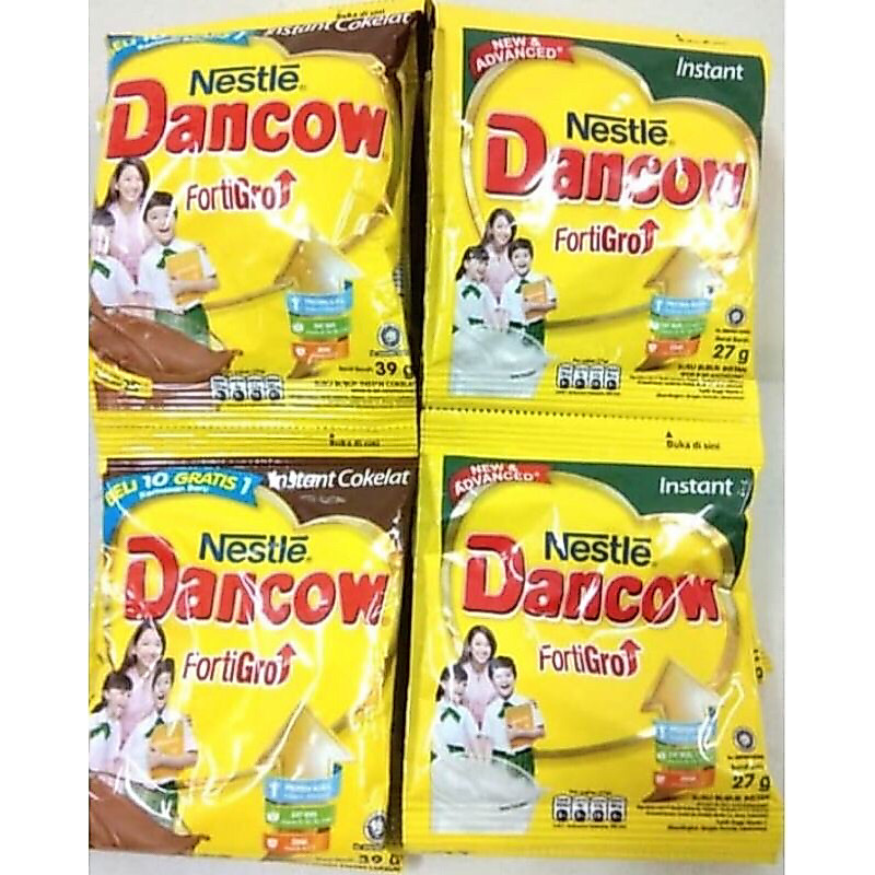Susu Bubuk Nestle Dancow 1 Renceng isi 10pcs Fortigro Sachet Instant / Cokelat