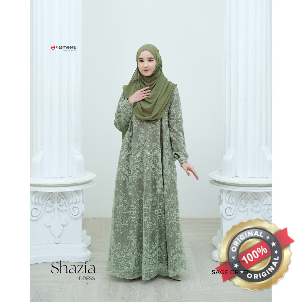 YASMEERA Gamis Shazia Dress Brokat Full Brukat Kondangan Wisuda Mewah Loss Simple Model Terbaru 2025